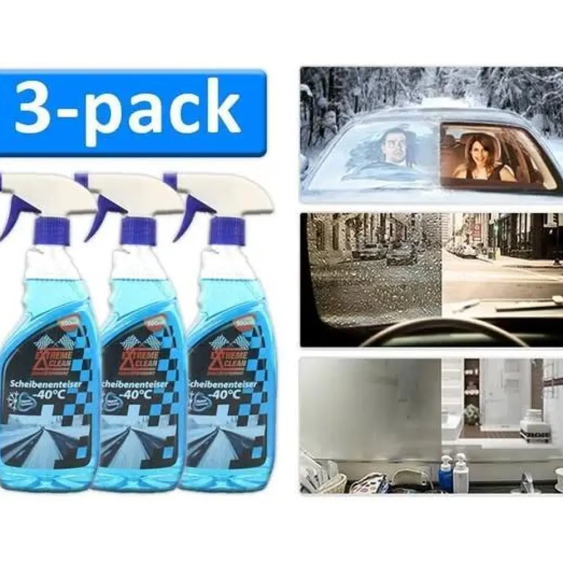 3 - flessen ruiten vloeistof voor autoruiten
