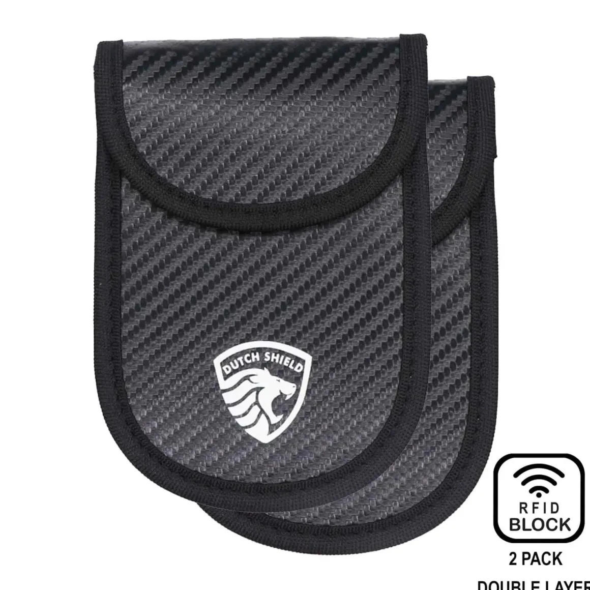 2 x RFID Autosleutel Hoesje Anti-Skim Carbon Style