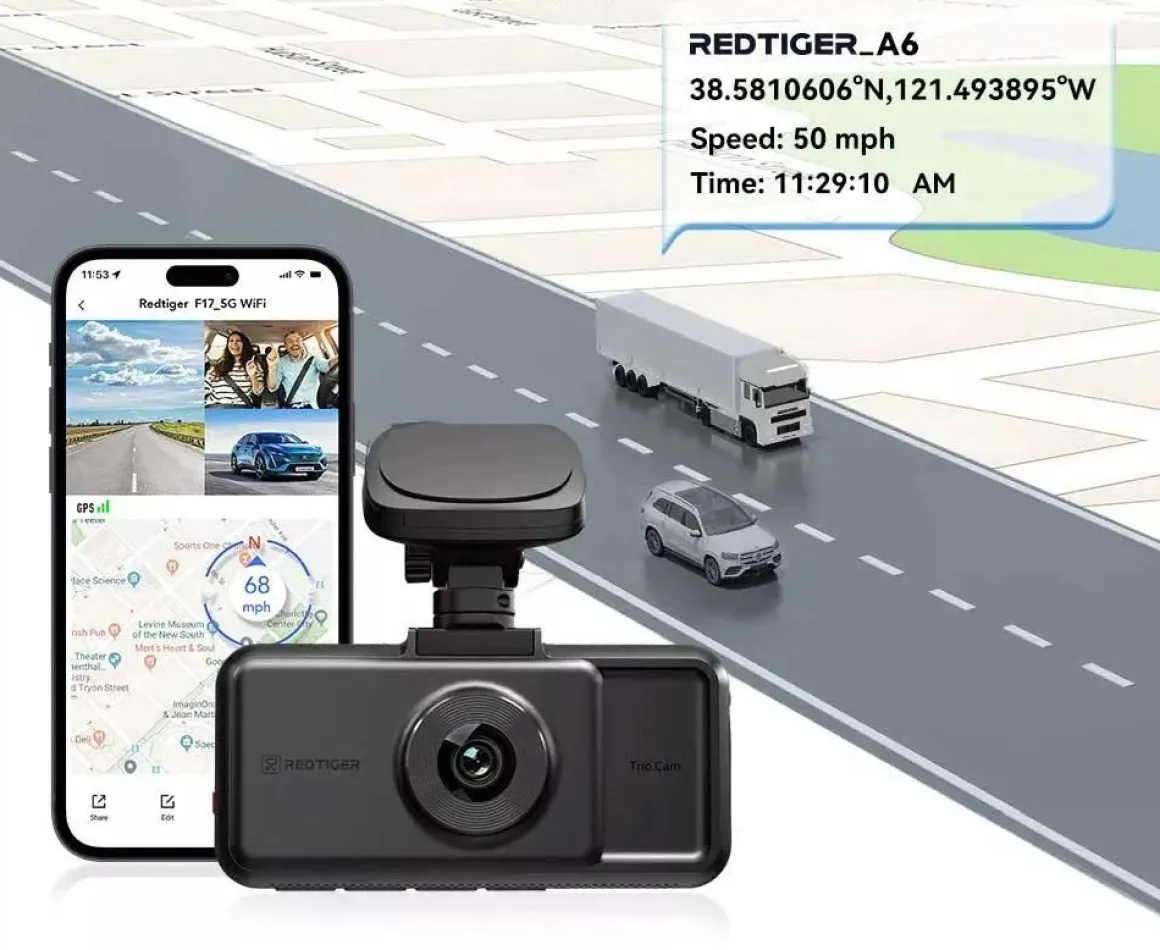 A6 3CH 2K Touch Wifi GPS 64gb dashcam