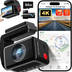 A4 4K Touch Wifi GPS 2CH 64gb dashcam