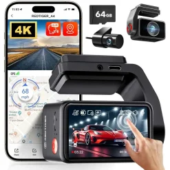 A4 4K Touch Wifi GPS 2CH 64gb dashcam