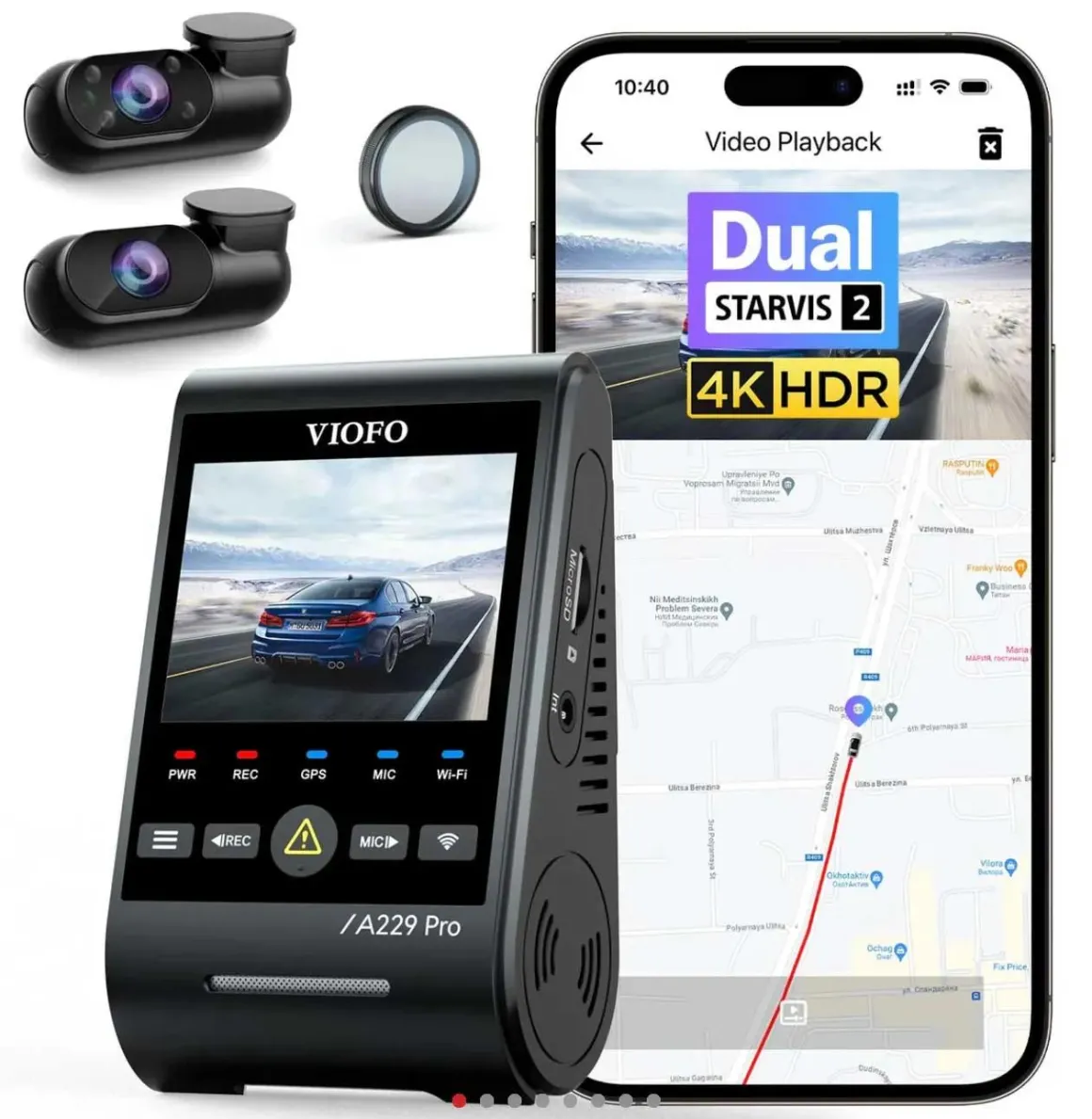 A229 Pro 3CH 4K Wifi GPS dashcam