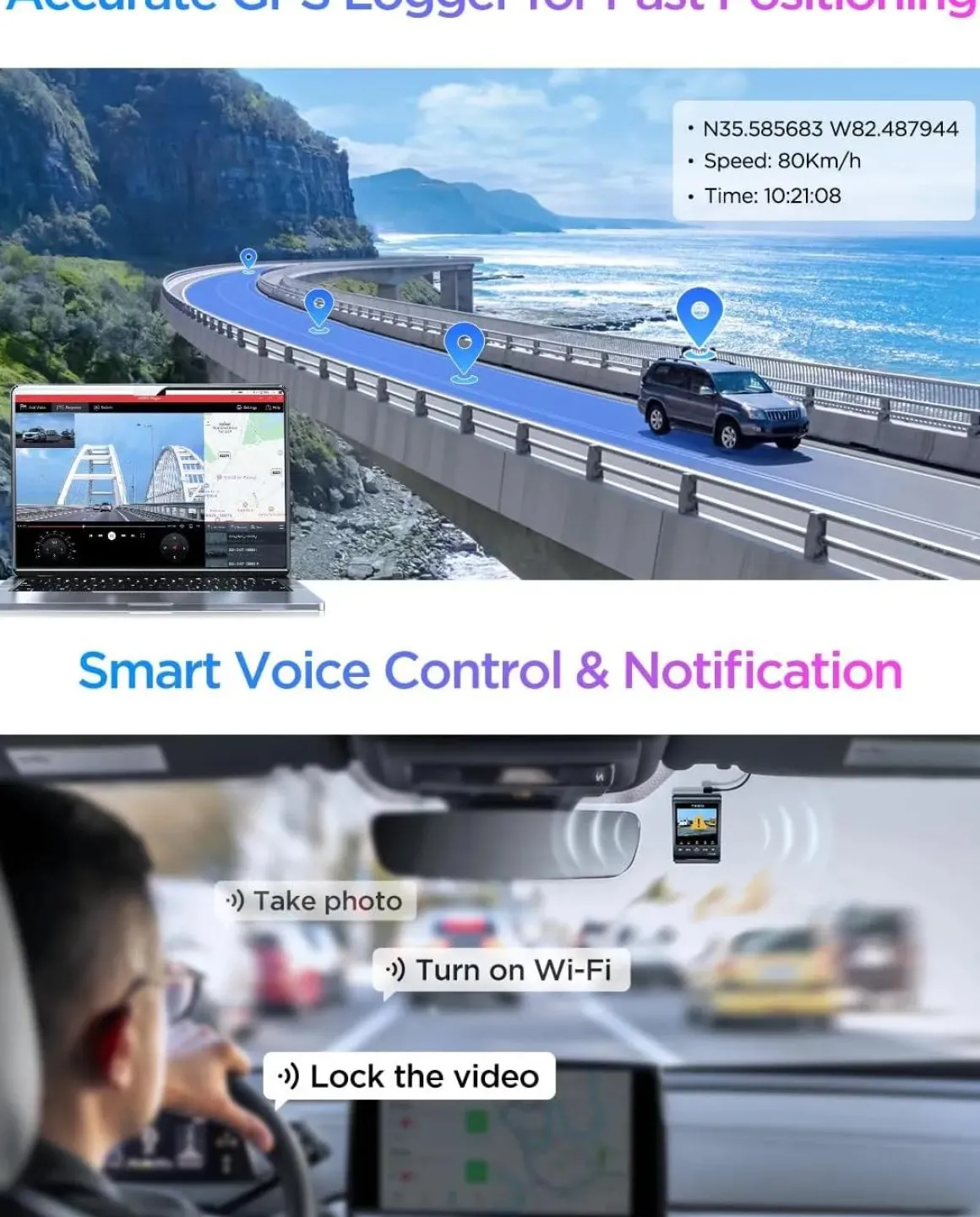 A329S 1CH 4K Wifi GPS dashcam