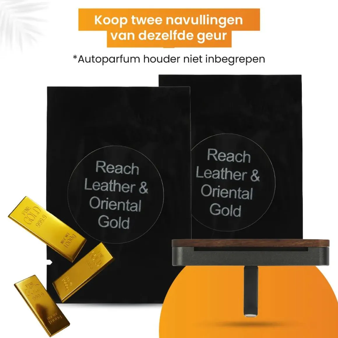 Autoparfum Navulling - Leer & Oosters Goud