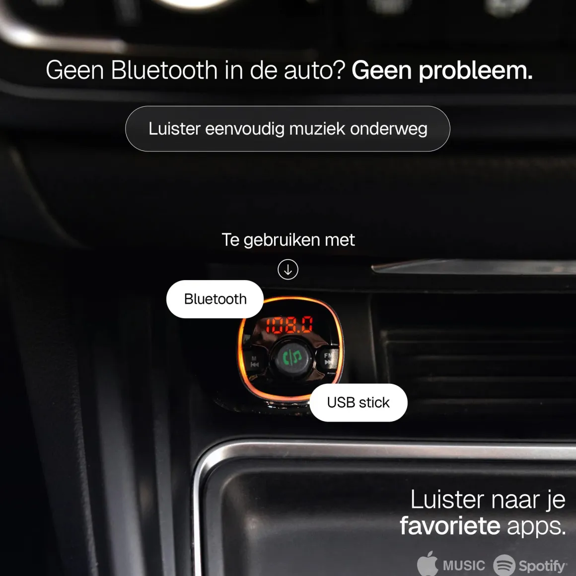 Bluetooth FM Transmitter Carkit USB C