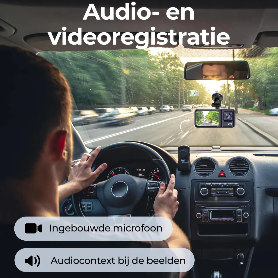 CCT2500 Dashcam - FullHD - Dual - 120° Groothoek