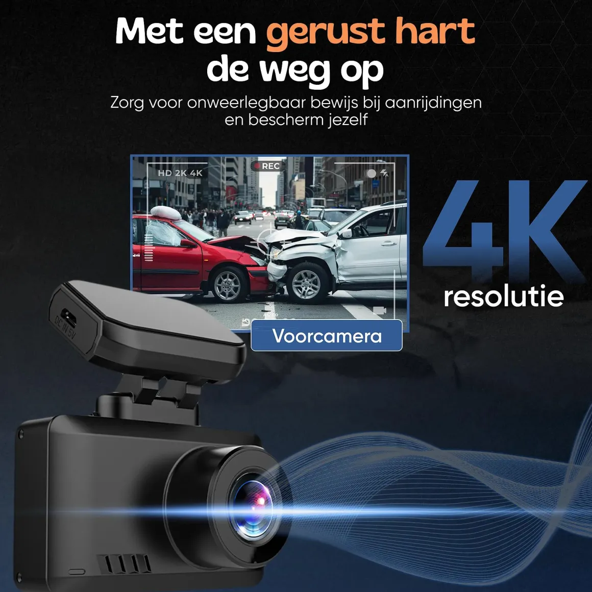 1CH Dashcam - WiFi GPS 4K 64GB - T8 Pro Dashcam