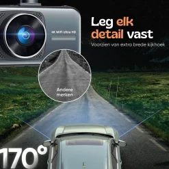 2CH Dashcam - WiFi GPS 4K 64GB - D1 Pro Dashcam