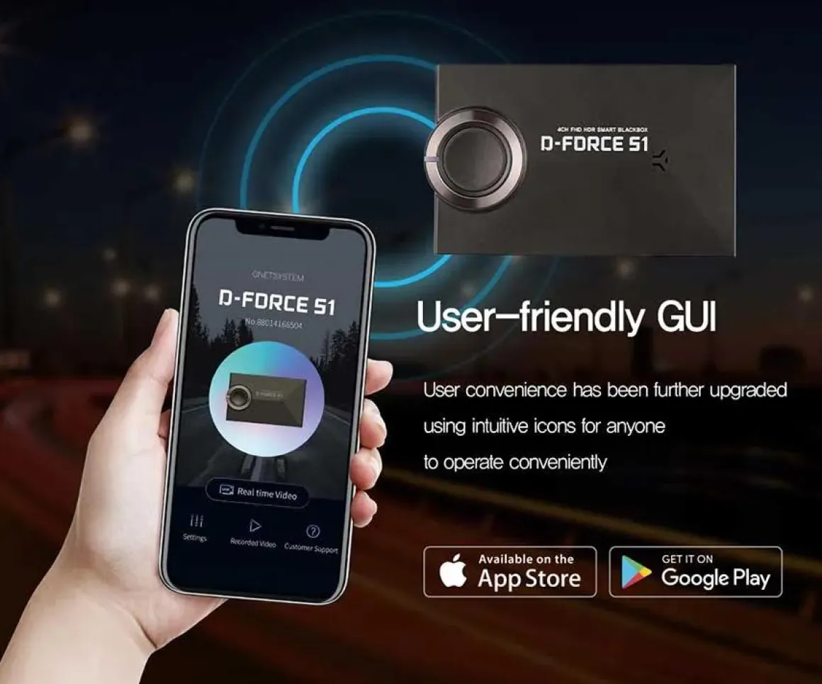 D-Force S1 4CH Wifi GPS Cloud 128gb dashcam