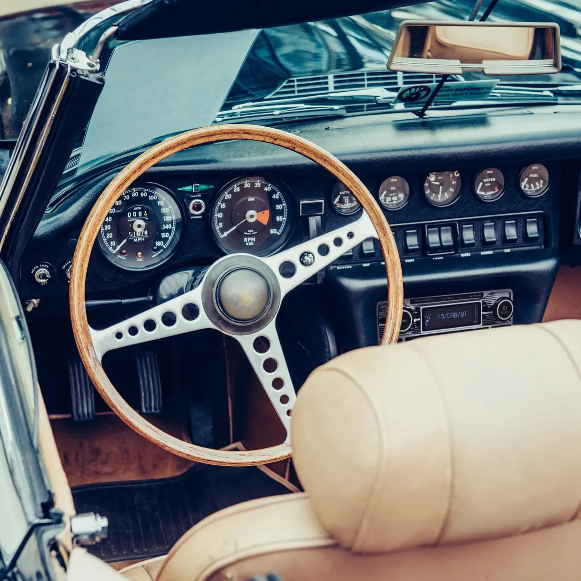 1-DIN Retro DAB+ Autoradio Chroom Bluetooth