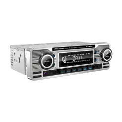 1-DIN Retro DAB+ Autoradio Chroom Bluetooth