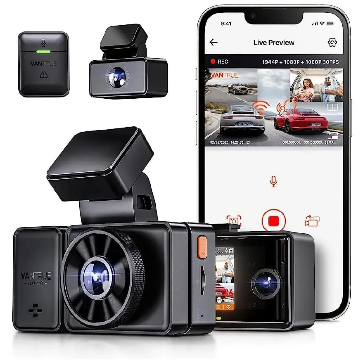 E3 Triple 3CH 2K QuadHD Wifi GPS dashcam
