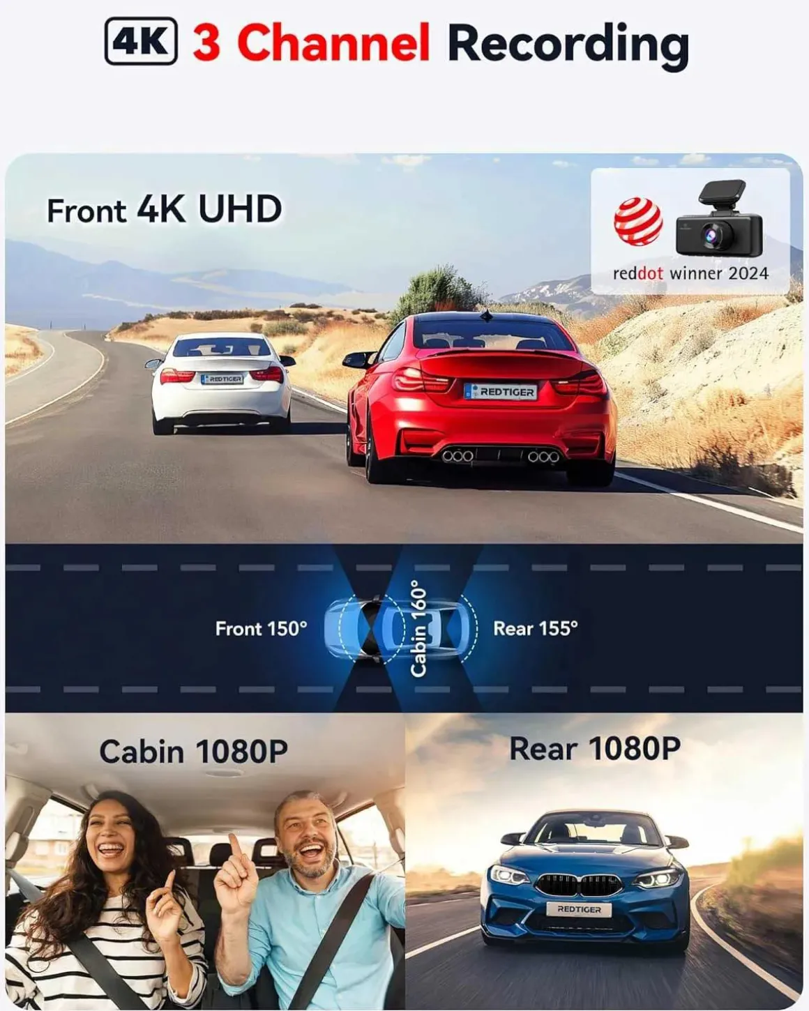 F17 3CH 4K Wifi GPS 64gb dashcam