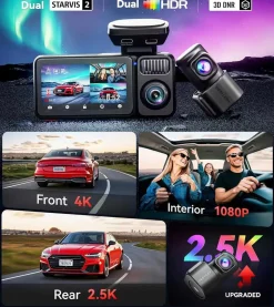 F17 Elite 3CH 4K Wifi GPS 128gb dashcam