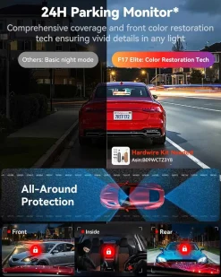 F17 Elite 3CH 4K Wifi GPS 128gb dashcam