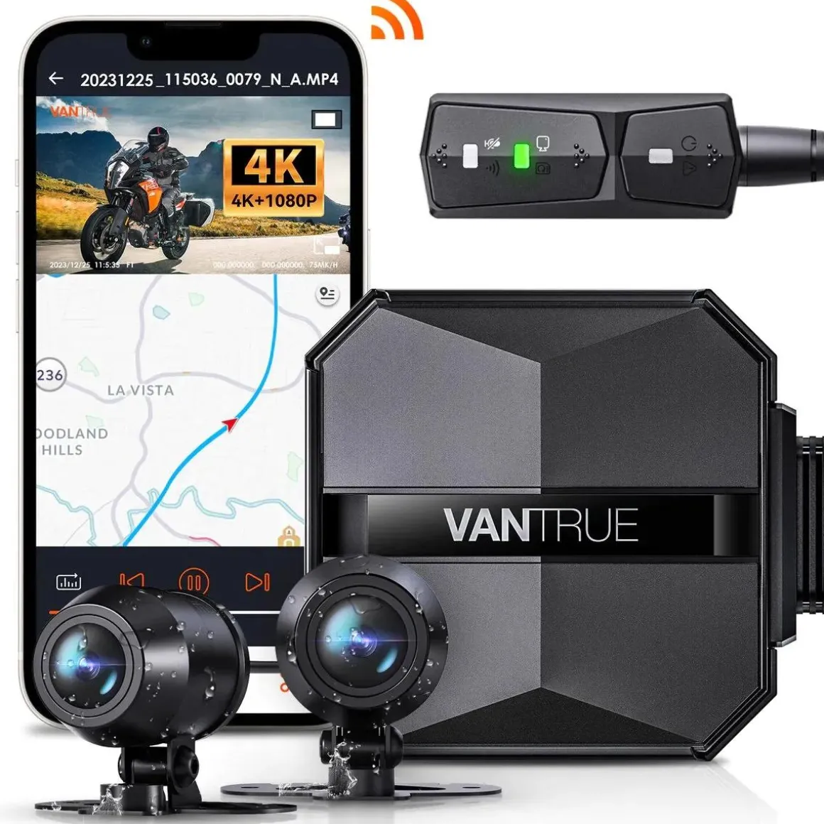 F1 4K Dual Wifi GPS Motor dashcam