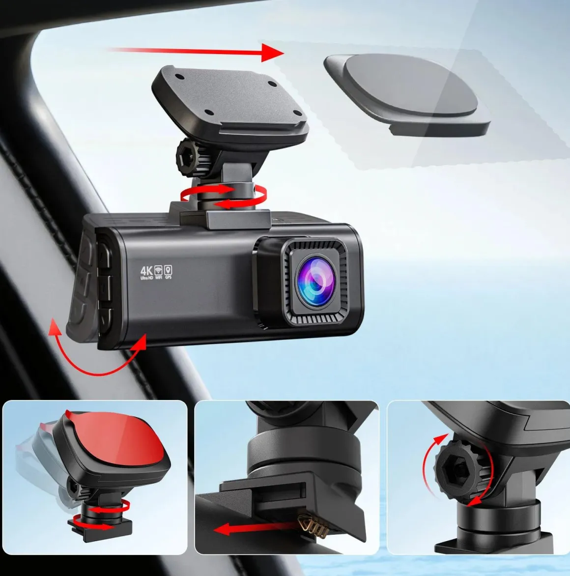 F7N 4K Wifi GPS 2CH 64gb dashcam