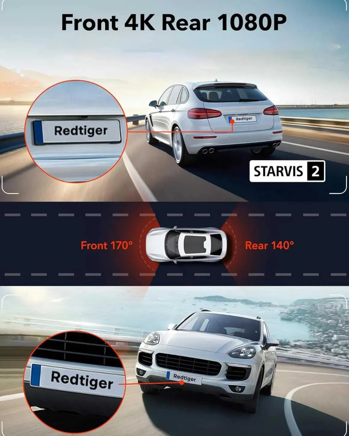 F7NT Touch 4K Touch Wifi GPS 2CH 64gb dashcam