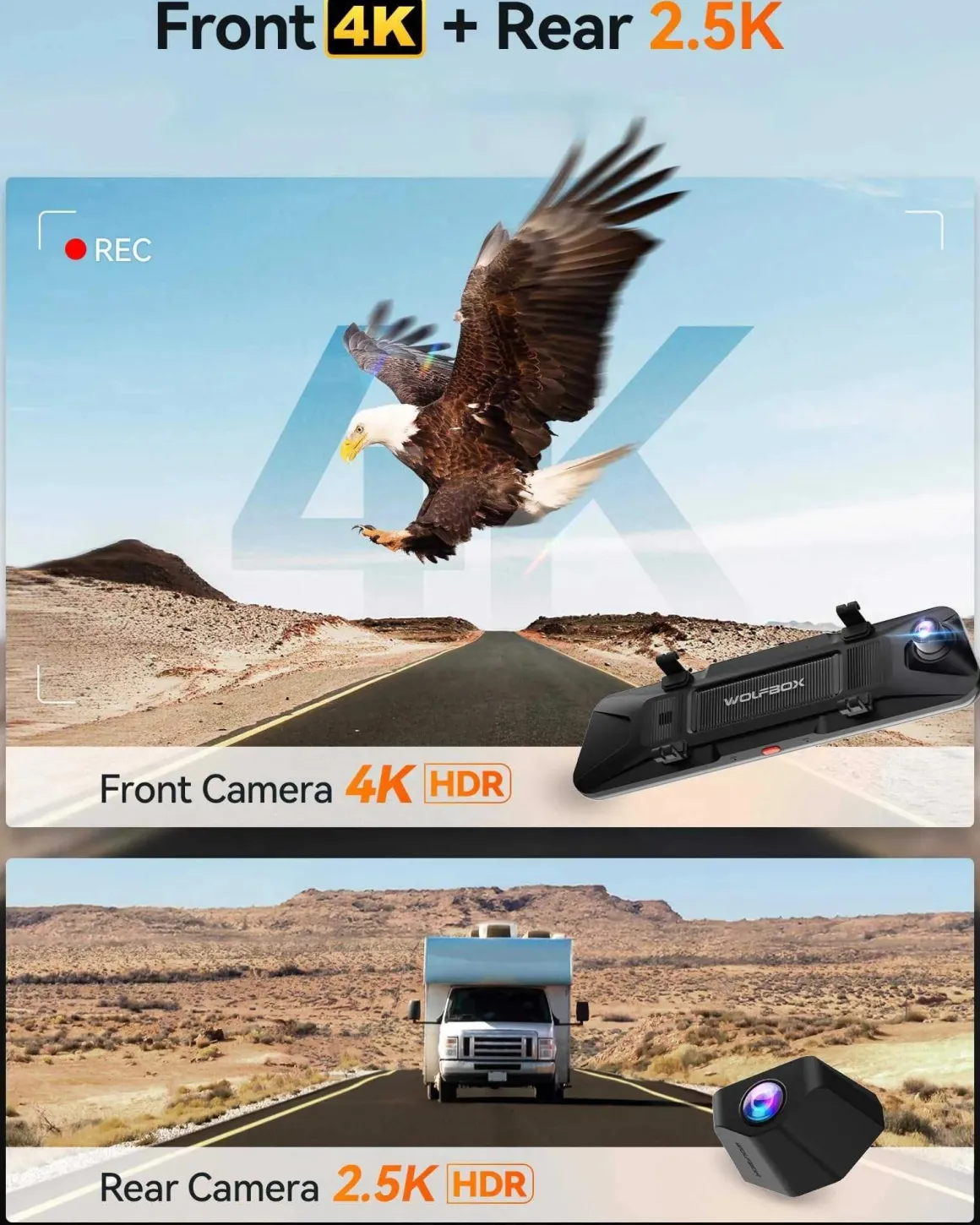 G900 Pro 4K Wifi GPS 128gb Mirror dashcam