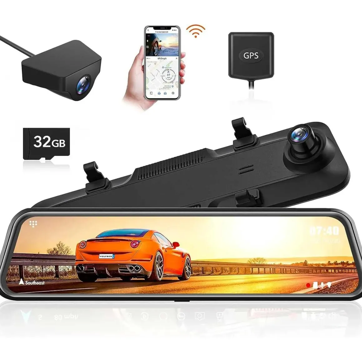 G840H 2K Wifi GPS 32gb Mirror dashcam