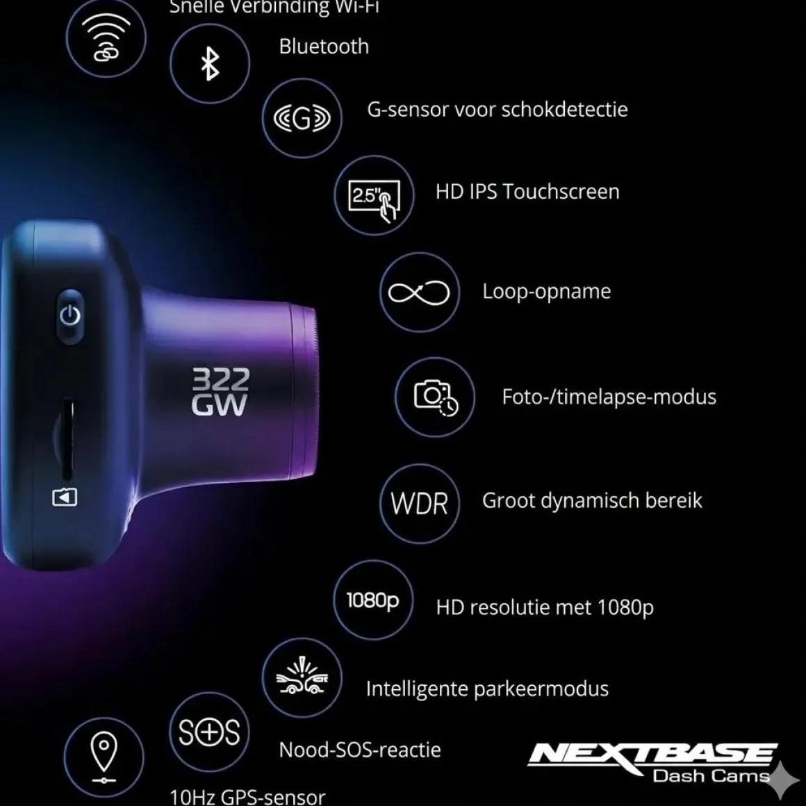 322GW Full HD Touch Cloud Wifi GPS