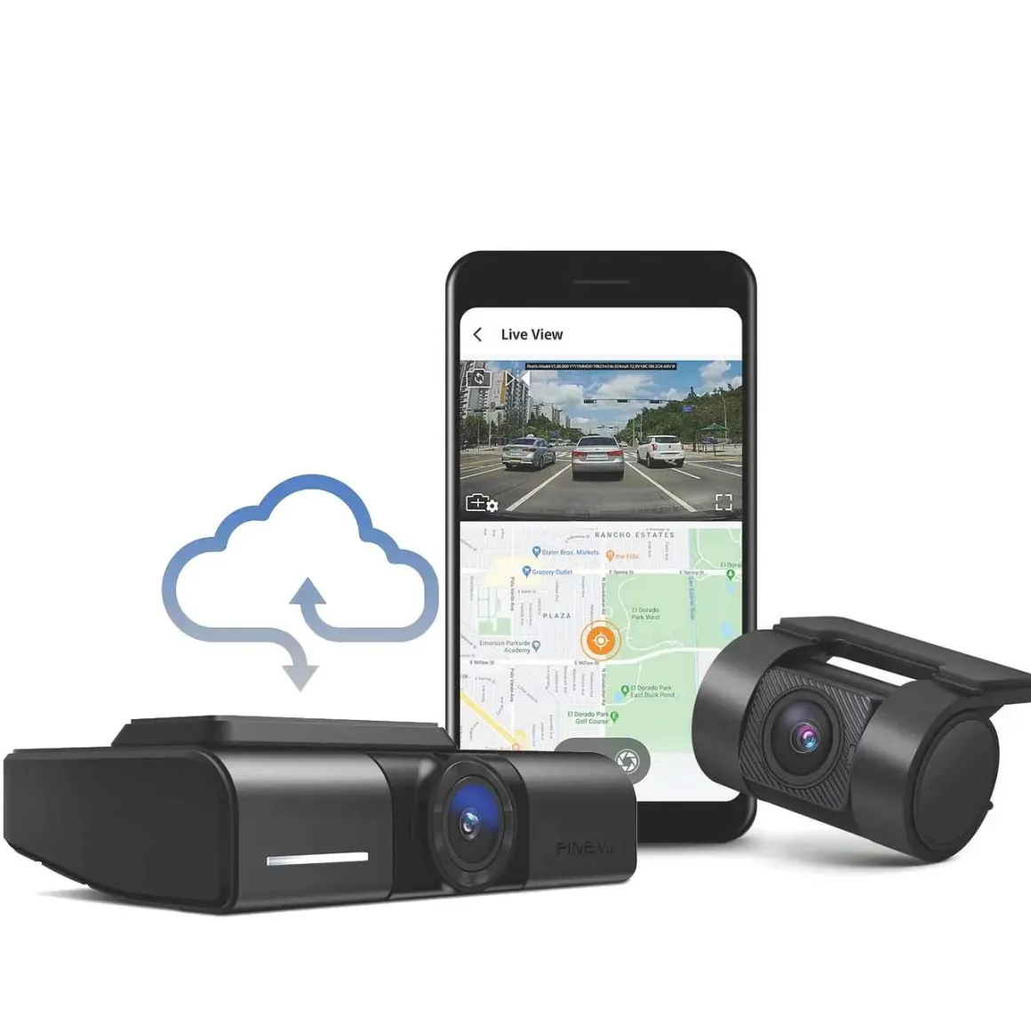 GX1000 Cloud 2CH 2K Wifi GPS 32gb dashcam