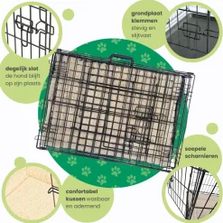 Hondenbench M - Incl. Plaid - 2 Deuren