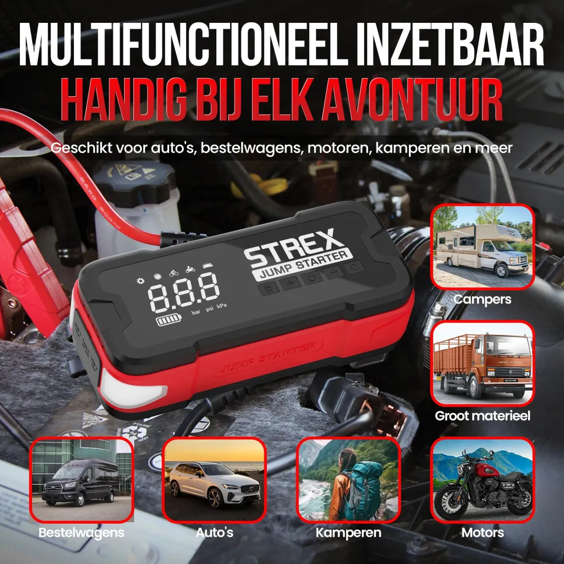 Jumpstarter voor Auto met Compressor