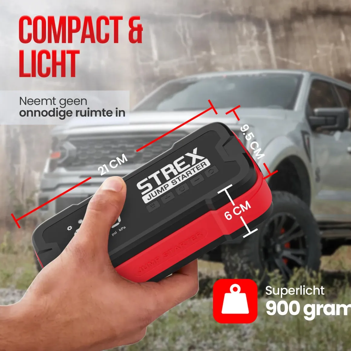 Jumpstarter voor Auto met Compressor