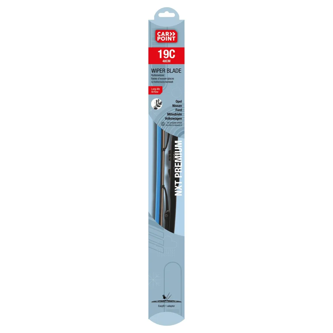 Long Life ruitenwisser 48cm, 100% natuurrubber