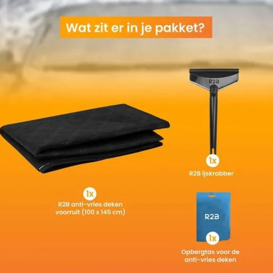 Luxe IJskrabber auto & Anti-Vries Deken