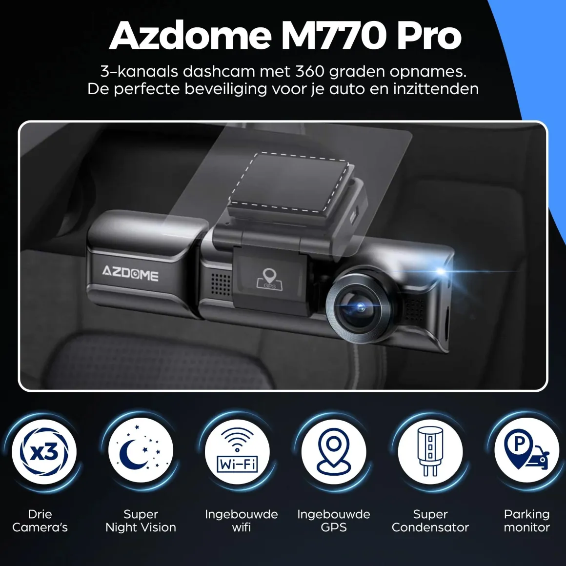 M770 Pro 2CH 4K Wifi GPS 64gb dashcam
