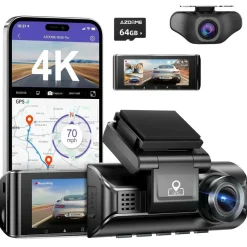 M770 Pro 2CH 4K Wifi GPS 64gb dashcam