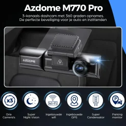 M770 Pro 3CH 4K Wifi GPS 64gb dashcam