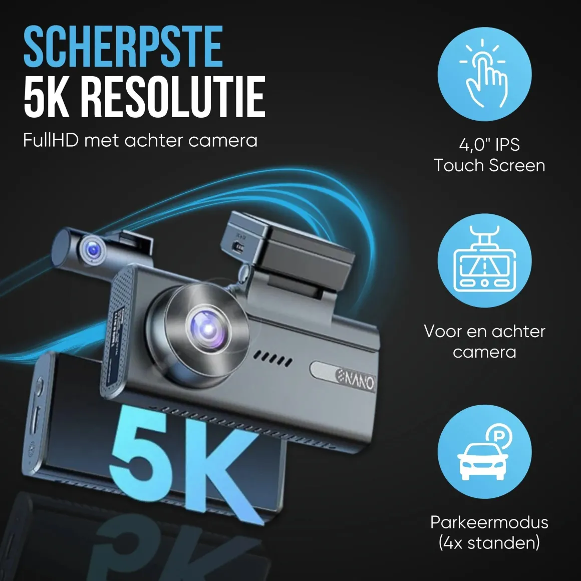 M93 Pro 5K Touch Wifi GPS 64gb dashcam