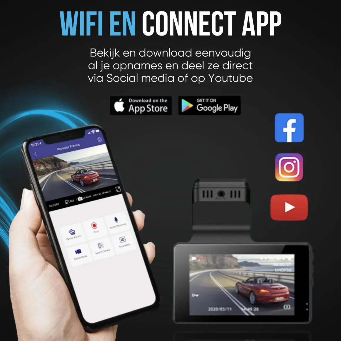 M63 Pro True 4K 64gb Wifi GPS dashcam