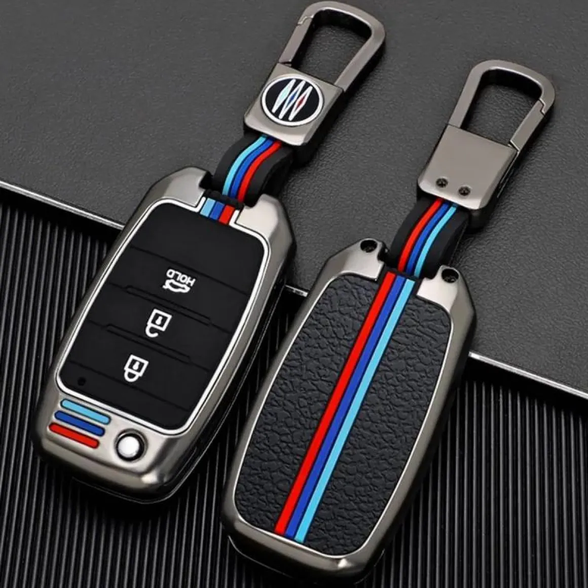 Metalen Sleutelhoesje voor Kia grijs B3