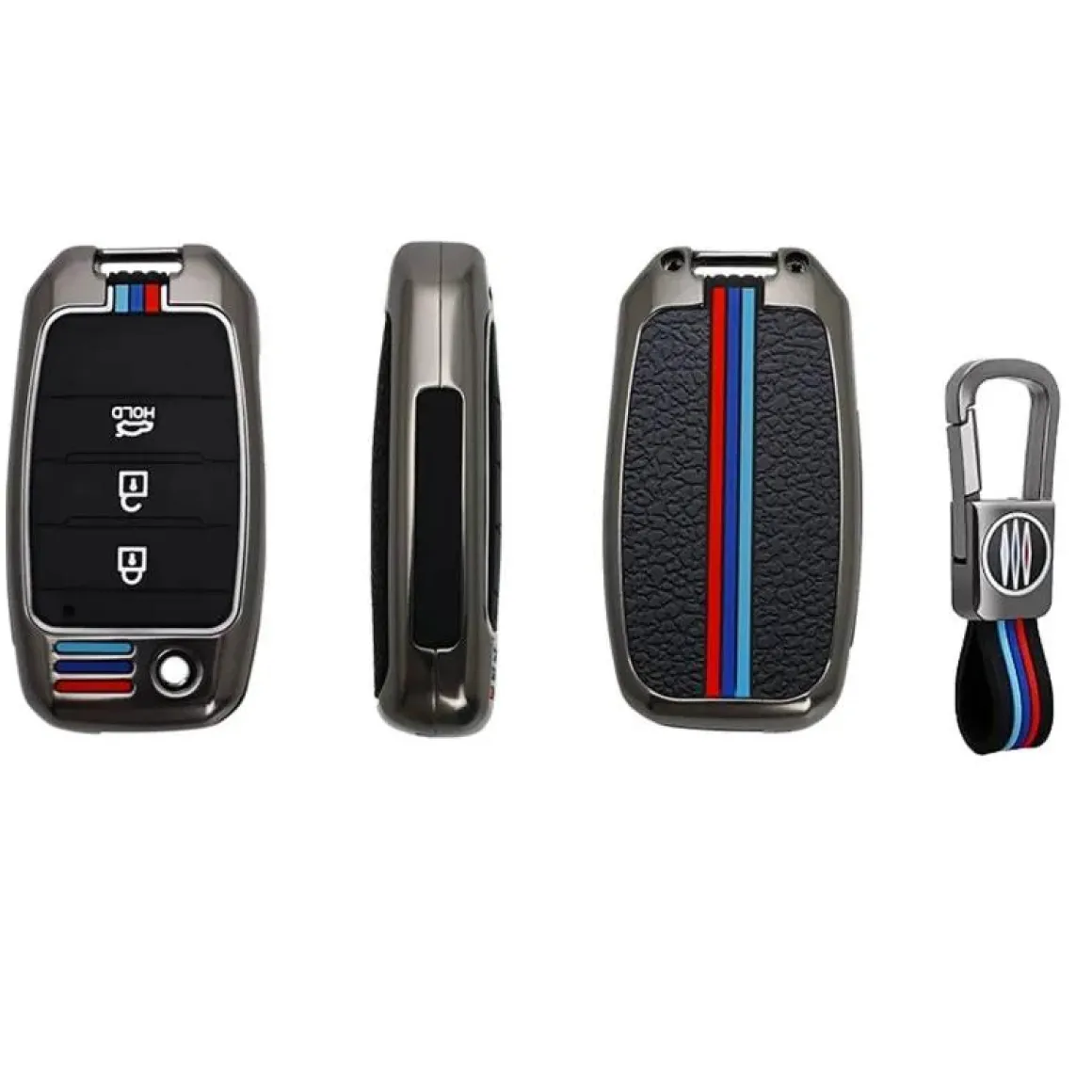 Metalen Sleutelhoesje voor Kia grijs B3