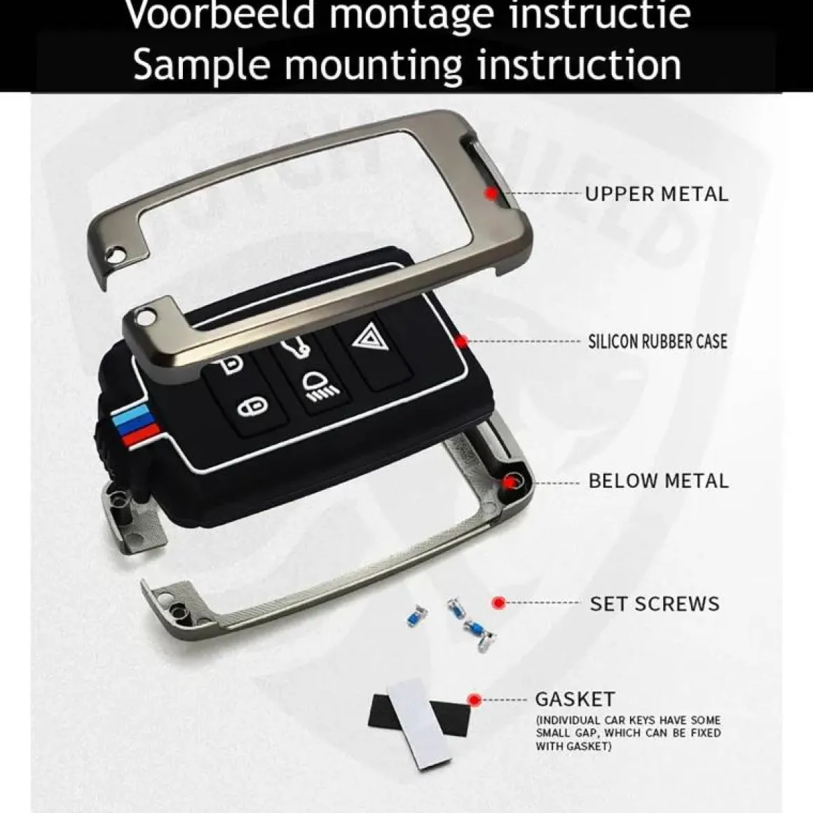 Metalen Sleutelhoesje voor Landrover grijs A5
