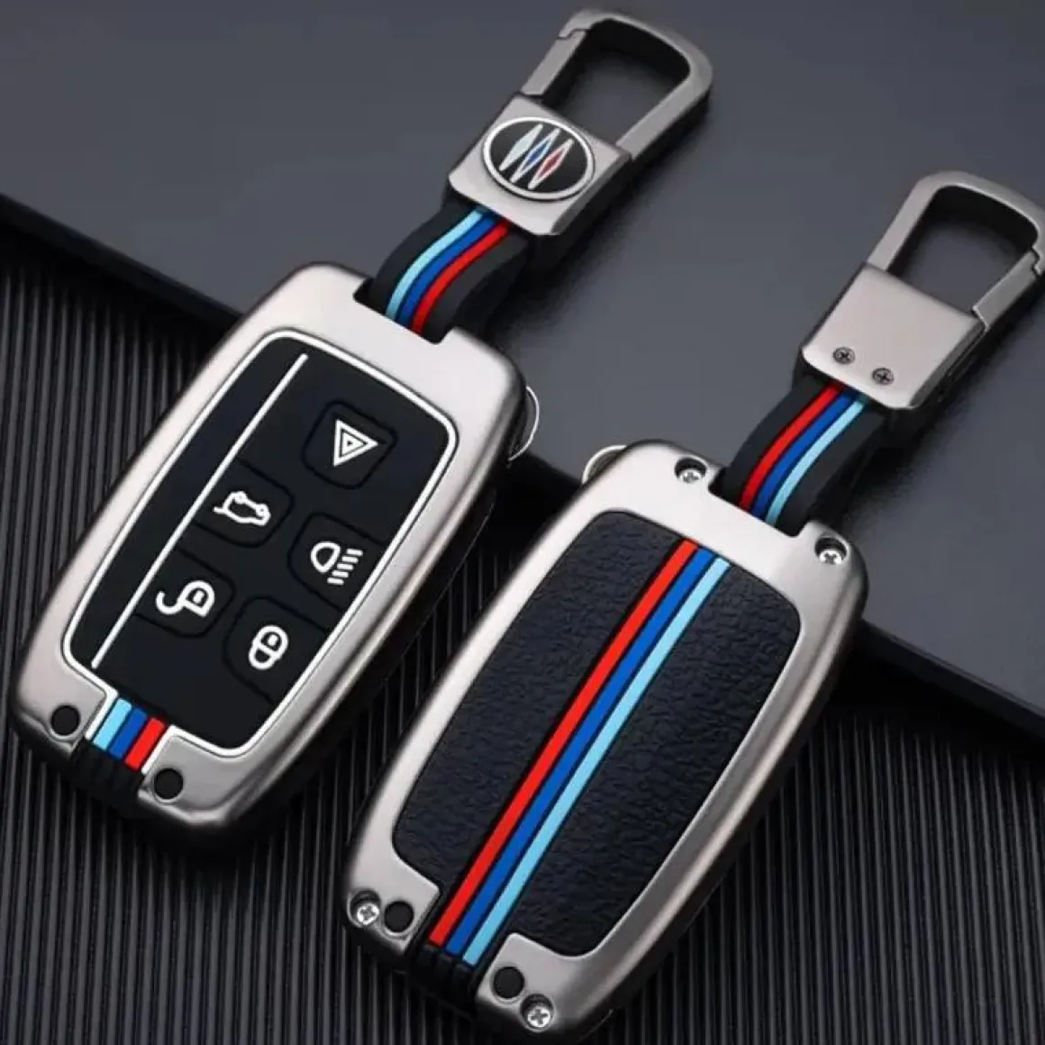 Metalen Sleutelhoesje voor Landrover grijs A5