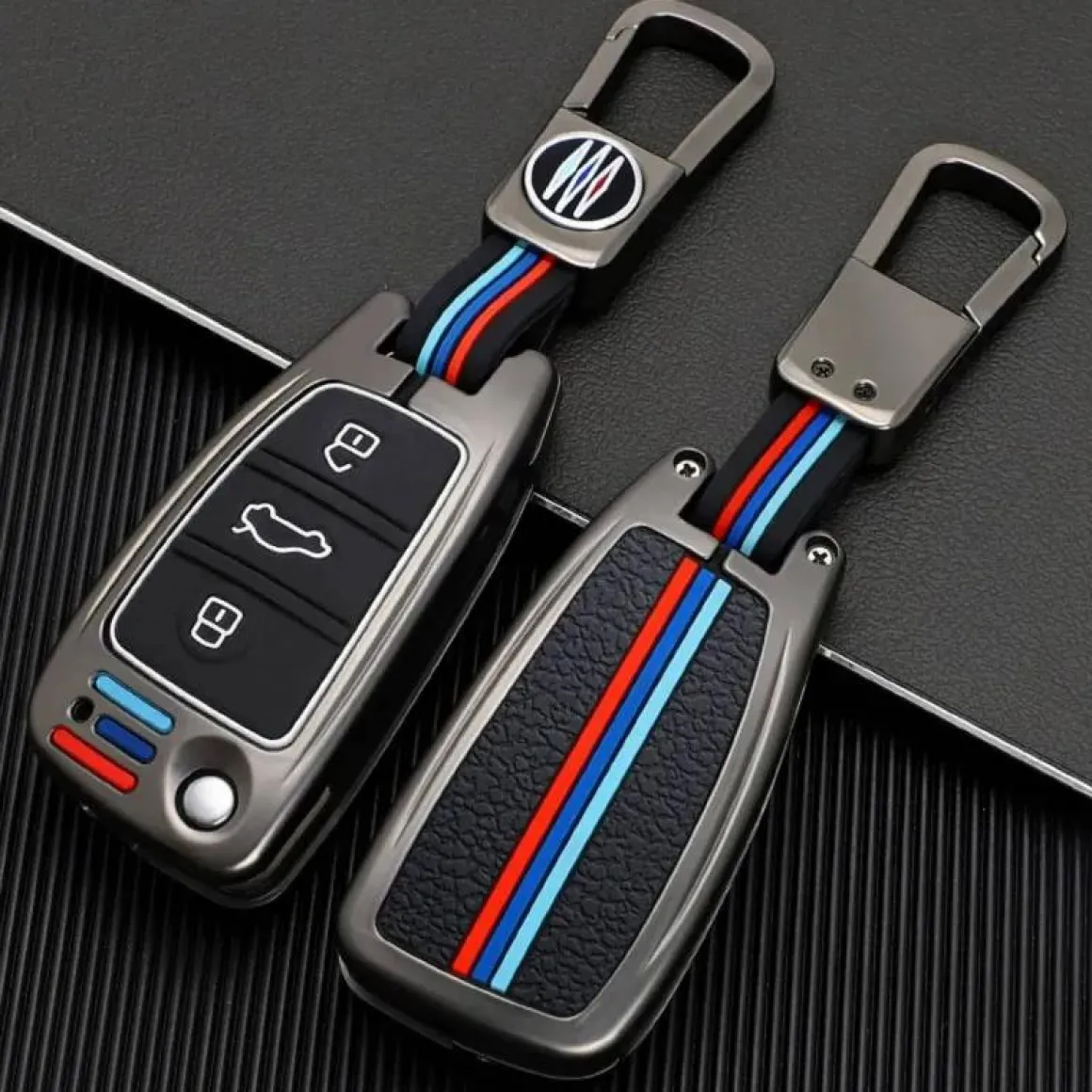 Metalen Sleutelhoesje voor Audi grijs C3