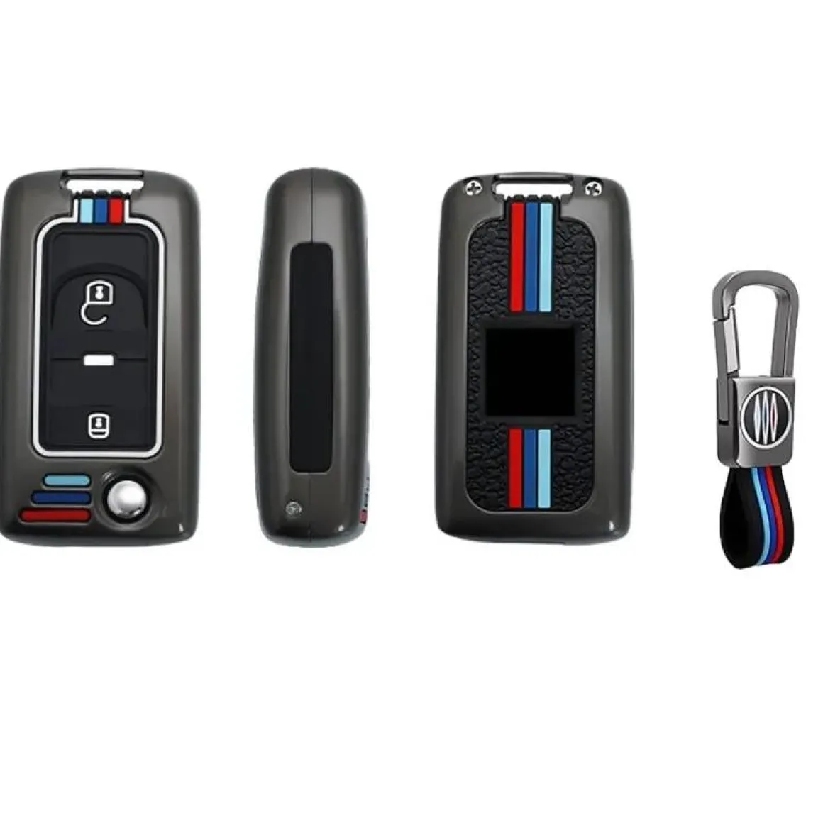 Metalen Sleutelhoesje voor Peugeot grijs D2