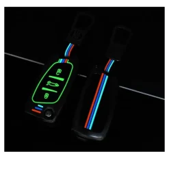Metalen Sleutelhoesje voor Peugeot grijs C3