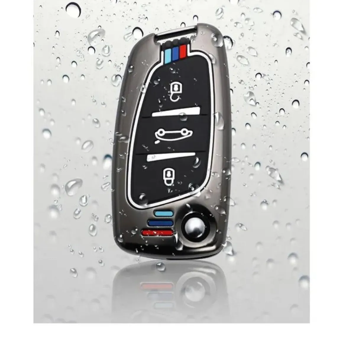 Metalen Sleutelhoesje voor Peugeot grijs C3