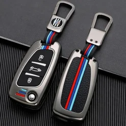 Metalen Sleutelhoesje voor Peugeot grijs C3