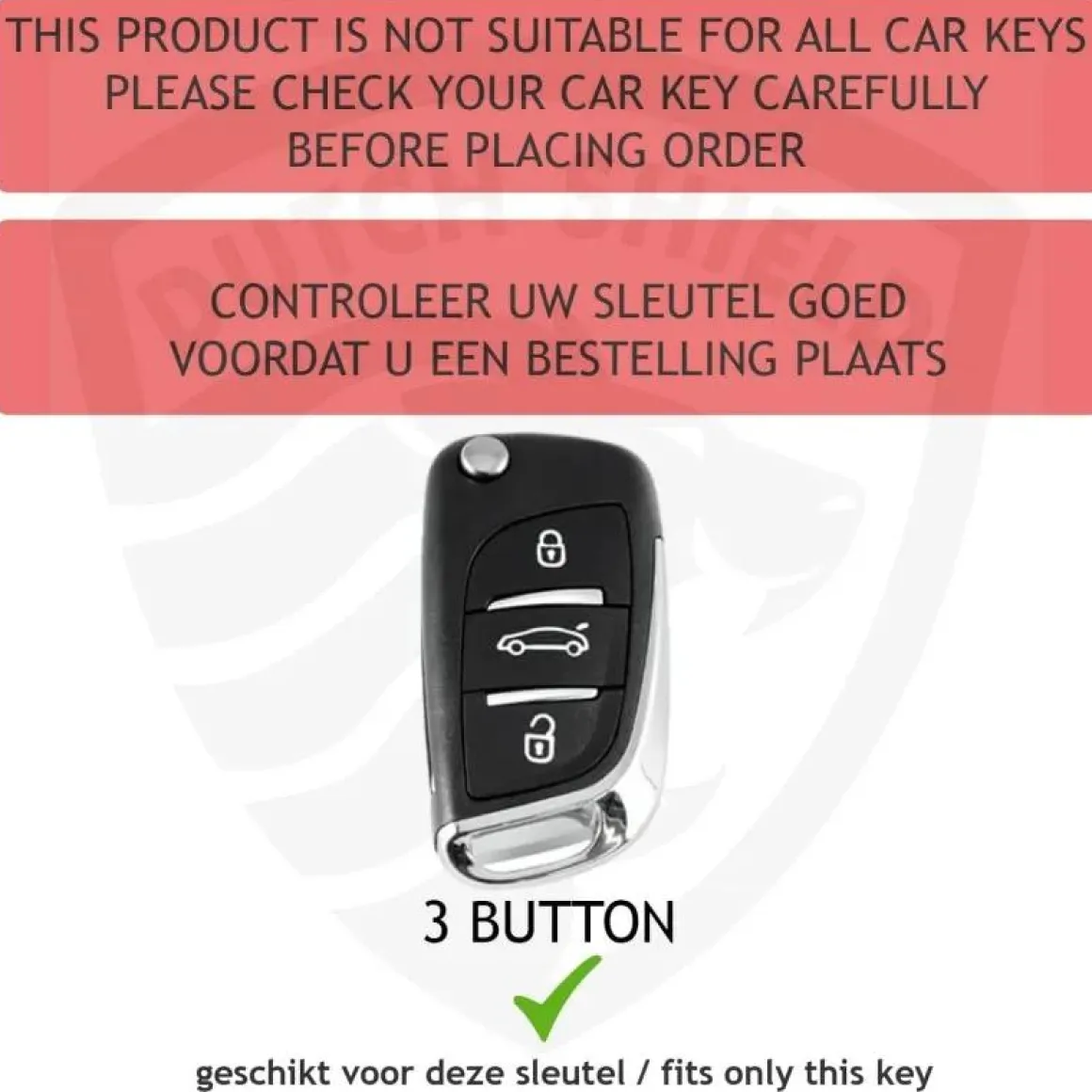 Metalen Sleutelhoesje voor Peugeot grijs C3