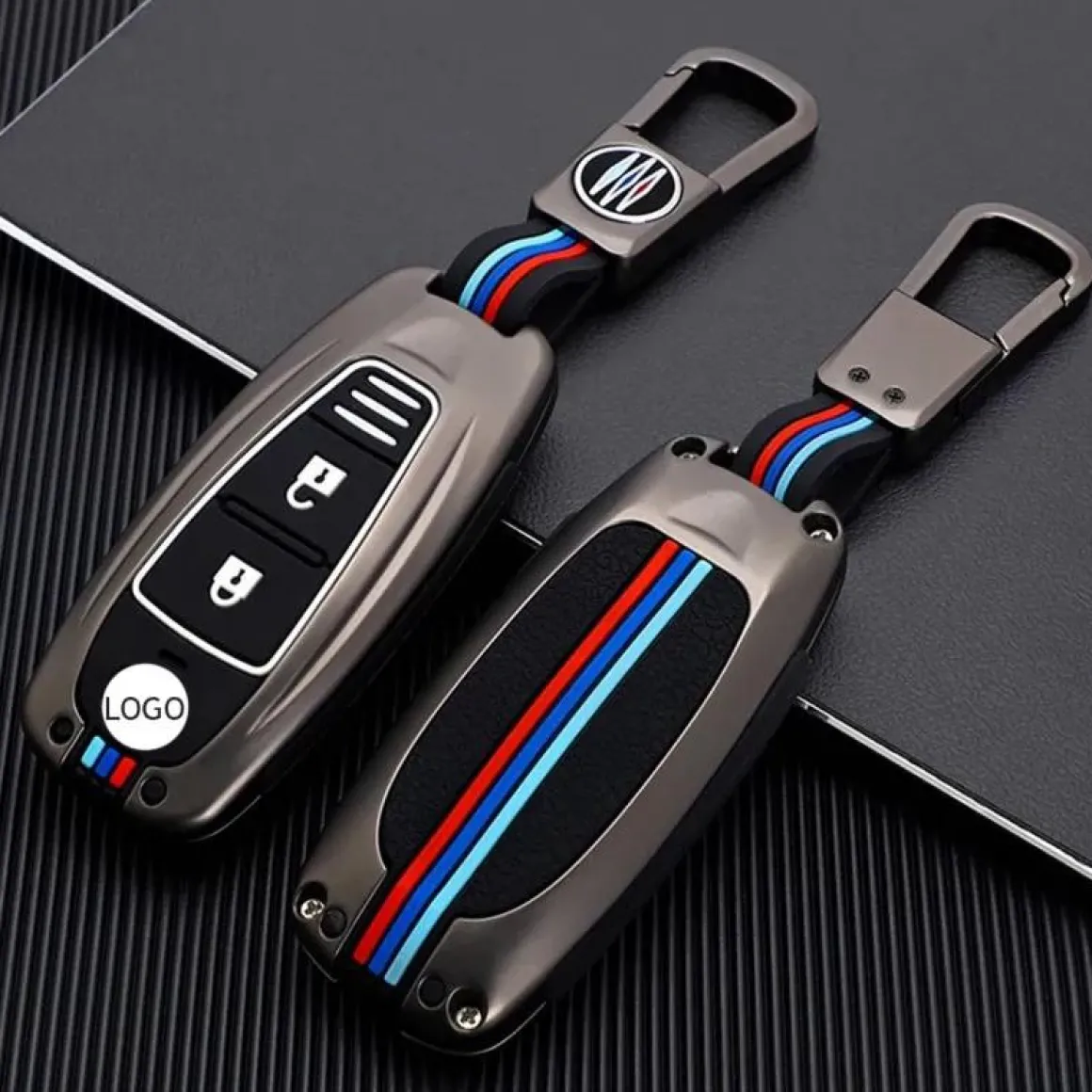 Metalen Sleutelhoesje voor Suzuki grijs A3A