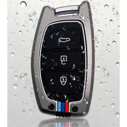 Metalen Sleutelhoesje voor Hyundai grijs A3B