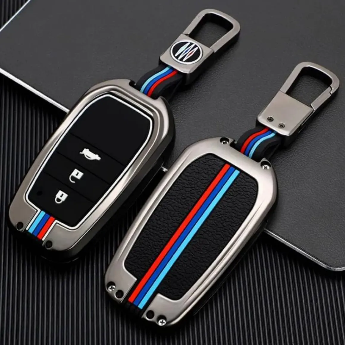 Metalen Sleutelhoesje voor Toyota grijs A3