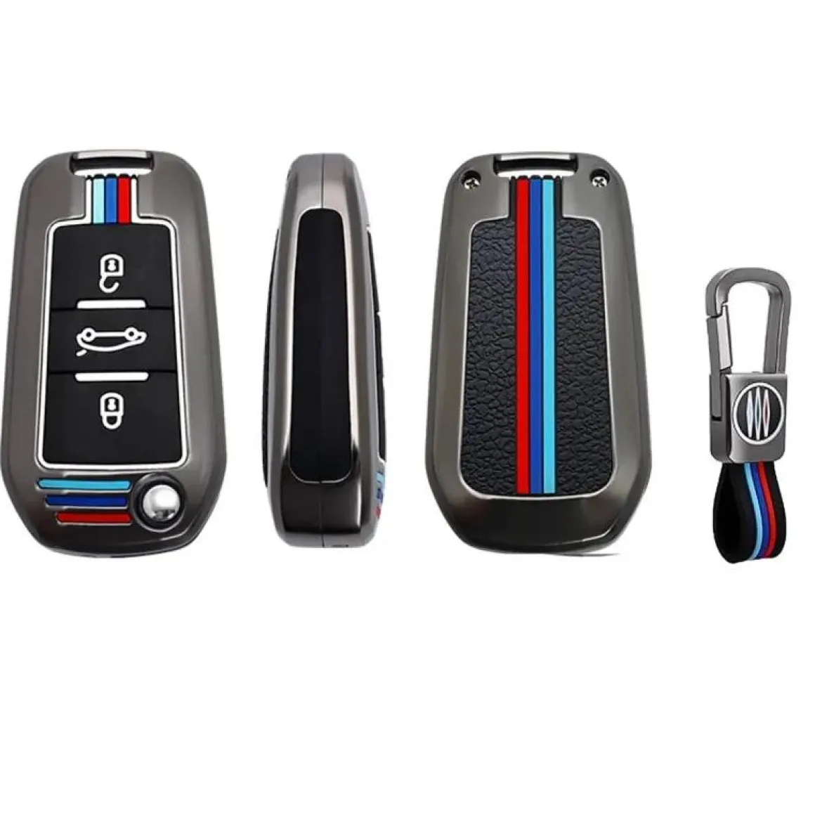 Metalen Sleutelhoesje voor Peugeot grijs A3